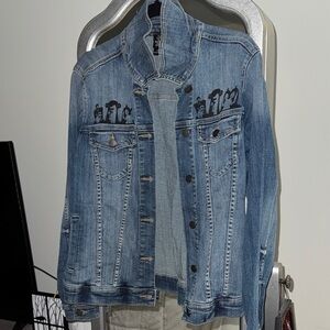 Jack Skellington Denim Jacket with Black Detailing